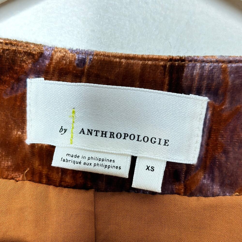 Anthropologie Velvet Kimono Jacket in Rust and purple xs - Picture 7 of 8